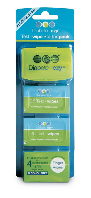 Diabete-Ezy Test-Wipe Starter Pack | 100 Wipes