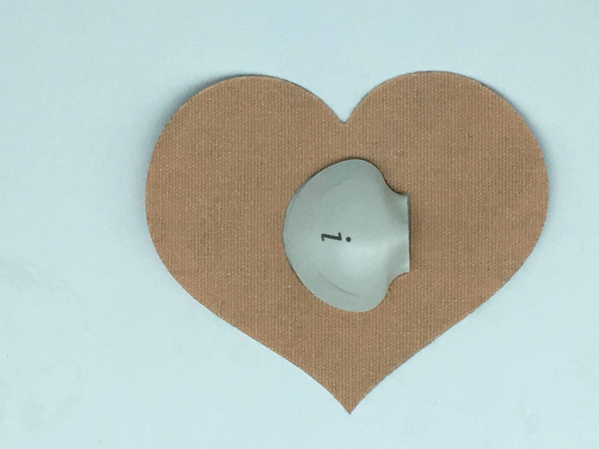 Waterproof _Medtronic_CGM_Patches _Heart shape_biege_diabeteshq.com.au